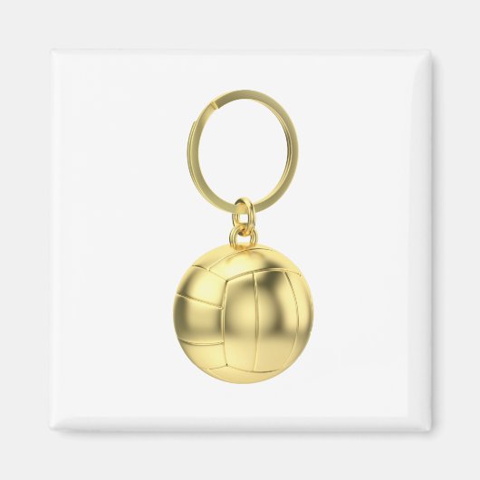 Gold sleutelhanger met volleybalbal magneet (Voorkant)
