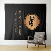 Gold Small Business Company Logo - zwarte achtergr Wandkleed (In Situ (horizontaal))
