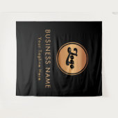 Gold Small Business Company Logo - zwarte achtergr Wandkleed (Voorkant (horizontaal))