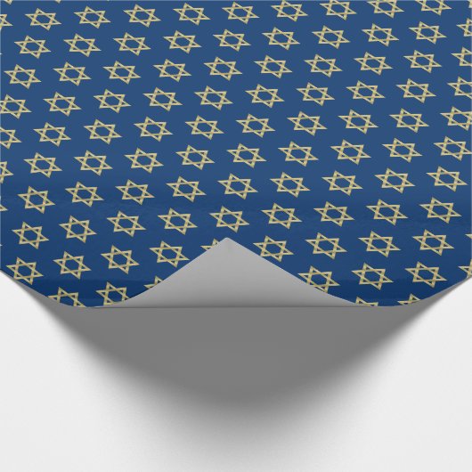 Gold Small Star van David Navy Blue Cadeaupapier (Hoek)