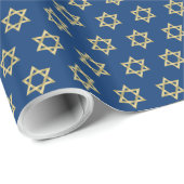Gold Small Star van David Navy Blue Cadeaupapier (Rol Hoek)