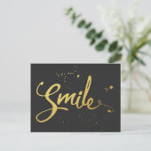 Gold Smile Quote Briefkaart (Staand voorkant)
