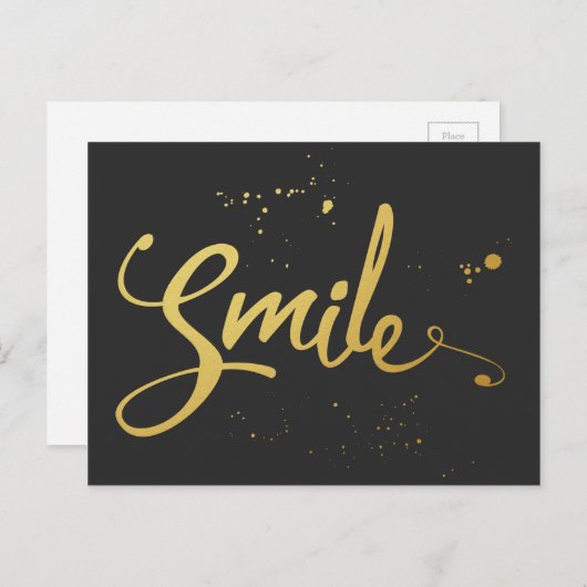 Gold Smile Quote Briefkaart (Voorkant / Achterkant)