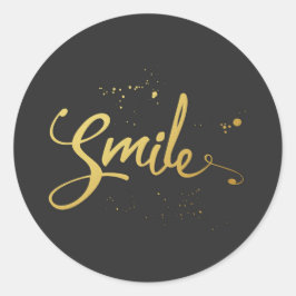 Gold Smile Quote Ronde Sticker