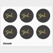 Gold Smile Quote Ronde Sticker (Vel)