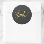 Gold Smile Quote Ronde Sticker (Tas)