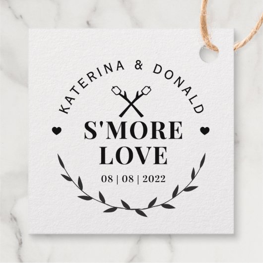 Gold S'more Love Wedding Bedankjes Labels (Achterkant)