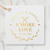 Gold S'more Love Wedding Bedankjes Labels (Voorkant)