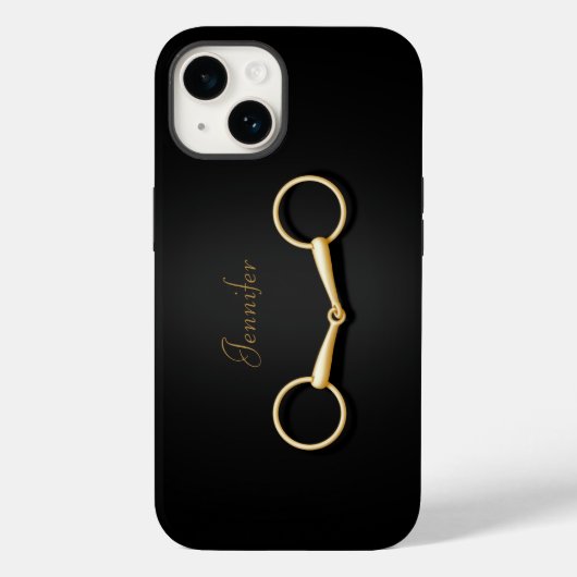 Gold Snaffle Bit Elegant Equestrian Personalised Case-Mate iPhone Case (Achterkant)