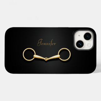 Gold Snaffle Bit Elegant Equestrian Personalised Case-Mate iPhone 14 Hoesje