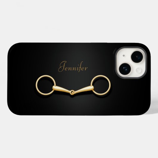 Gold Snaffle Bit Elegant Equestrian Personalised Case-Mate iPhone Case (Achterkant (horizontaal))