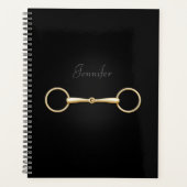 Gold Snaffle Bit Elegant Personalized Equestrian Planner (Voorkant)