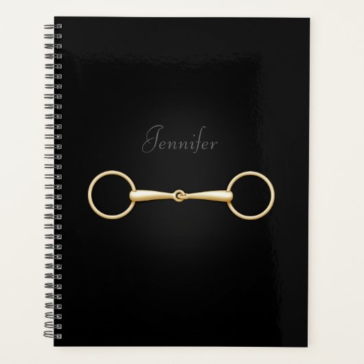 Gold Snaffle Bit Elegant Personalized Equestrian Planner (Voorkant)