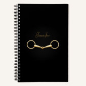 Gold Snaffle Bit Gepersonaliseerd door 5,5"x8" Equ Notitieboek (Voorkant)
