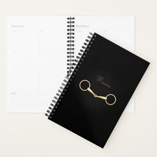 Gold Snaffle Bit Gepersonaliseerd door 5,5"x8" Equ Planner (Display)