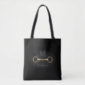 Gold Snaffle Bit Monogrammed Equestrian Tote Bag (Voorkant)