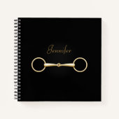 Gold Snaffle Bit Specialized 8"x8" Equestrian Notitieboek (Voorkant)