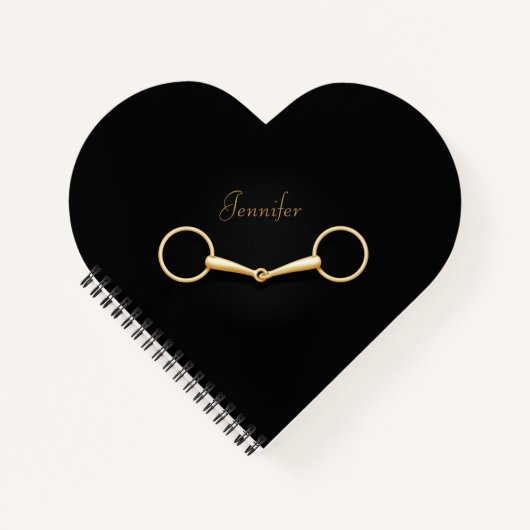 Gold Snaffle Bit Specialized Equestrian Heart Notitieboek (Voorkant)