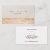 Gold Snake Skin en Linen Mode Boutique Visitekaartje (Voorkant / Achterkant)