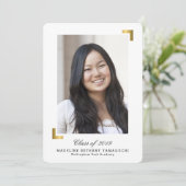 Gold Snapshot Afstuderen kondiging foto-kaart Kaart (Staand voorkant)