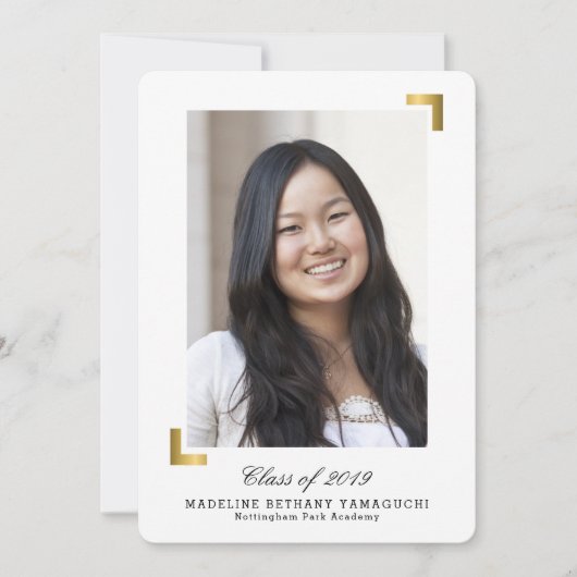 Gold Snapshot Afstuderen kondiging foto-kaart Kaart (Voorkant)
