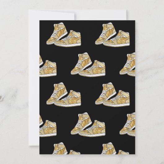 Gold Sneaker Ball Birthday Uitnodiging (Achterkant)