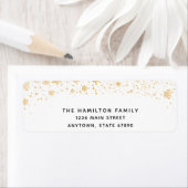 Gold snewflake Merry-kerst Etiket (Insitu)