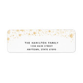 Gold snewflake Merry-kerst Etiket (Voorkant)