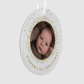 Gold Snow Circle Baby eerste kerstfoto Ornament (voorkant)