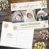 Gold Snowflake 3 Foto Merry Kerstry Briefkaart