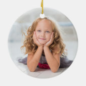 Gold Snowflake - Aangepaste naam & kerstfoto's Keramisch Ornament (Achterkant)