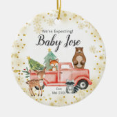 Gold Snowflake Animal Truck We verwachten van oude Keramisch Ornament (Voorkant)