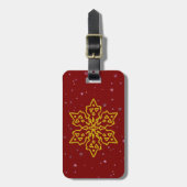 Gold Snowflake Bagagelabel (Voorkant verticaal)