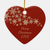 Gold Snowflake Ballerina Red persoonlijke Keramisch Ornament (Achterkant)