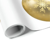 Gold Snowflake Bauble Ornament Wrapping Paper Cadeaupapier (Rol Hoek)