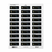 Gold Snowflake Black Silk Holiday Adresetiketten Etiket (Full Sheet)