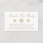 Gold Snowflake Books voor Baby Informatiekaartje (Voorkant)