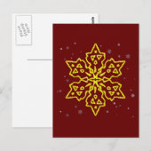 Gold Snowflake Briefkaart (Voorkant / Achterkant)