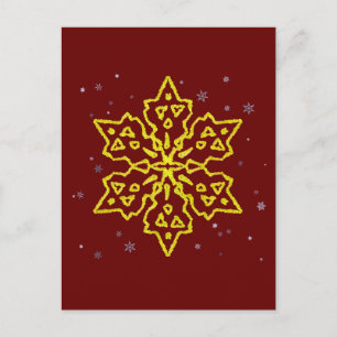 Gold Snowflake Briefkaart
