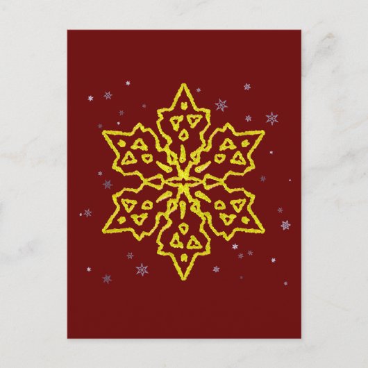 Gold Snowflake Briefkaart (Voorkant)