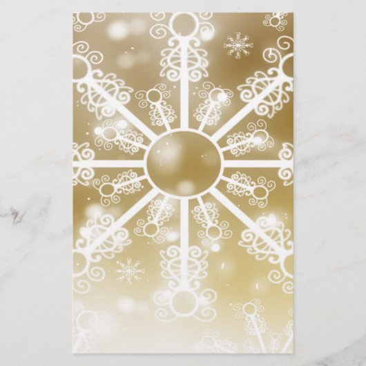 Gold Snowflake Briefpapier (Voorkant)