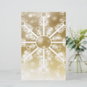 Gold Snowflake Briefpapier (Staand voorkant)