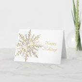 Gold Snowflake Business-kerstKaart Feestdagen Kaart (Voorkant)