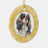 Gold Snowflake Cavalier King Charles Spaniel Keramisch Ornament (Rechts)