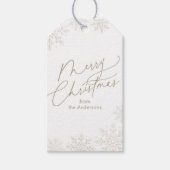 Gold Snowflake Christmas Holiday Cadeaulabel (Voorkant)