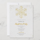 Gold Snowflake Christmas Holiday Party Kaart (Voorkant)