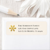 Gold Snowflake Christmas Return Address Label (Insitu)