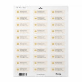 Gold Snowflake Christmas Return Address Label (Full Sheet)