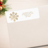 Gold Snowflake Christmas Return Address Label