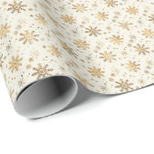Gold Snowflake Christmas Wrapping Paper Cadeaupapier (Rol Hoek)